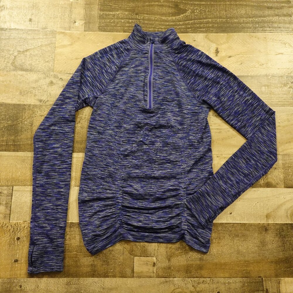 Athleta Fast Track 1/4 Zip Pullover Women’s‎ XS Blue Space Dye